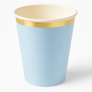 Elegant Blue & Gold 12oz Paper Cups