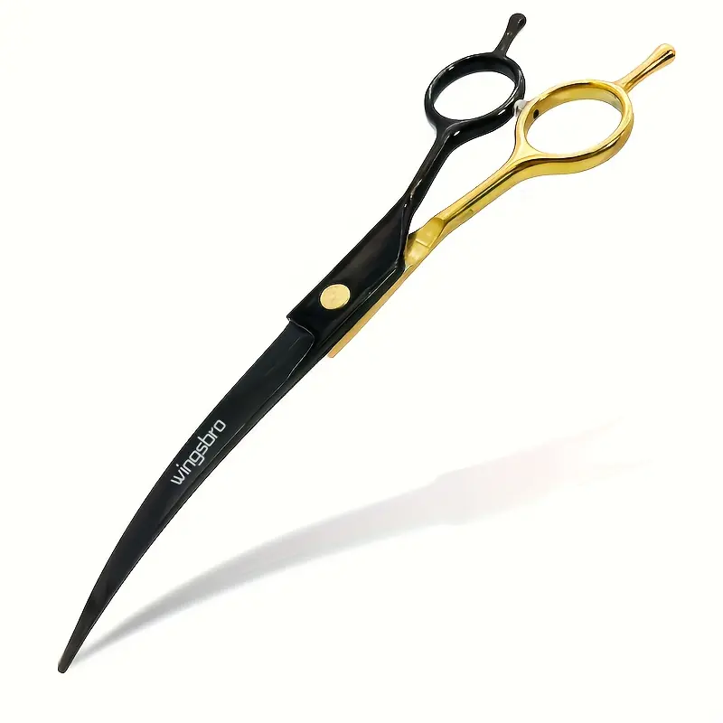 Wingsbro Pet Grooming Scissors, Professional Stainless Steel Curved Shears, Dog Hair Clippers, Grooming Tools, Multi-Color Options, Home & Pet Store Use, Groomer Tools