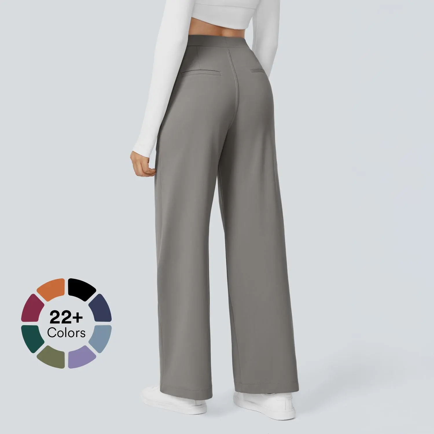 Halara Flex High Waisted Plicated Side Pocket Straight Leg Work Pants Halara Flex High Waisted Plicated Side Pocket Straight Leg Work Pants