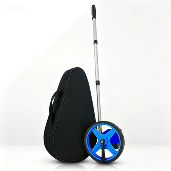 Telescopic Measuring Wheel with One-Key Reset, 6-Inch Blue Distance Measuring Tool, Rolling Measurement Up to 10,000 Feet, Mechanical Measuring Device with Carrying Bag for Accurate Footage.