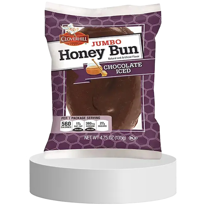 Cloverhill Jumbo Honey Bun Chocolate Iced