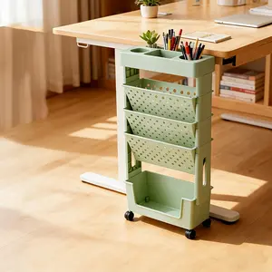 Rolling Book Storage Box, Desktop Book Organizer, Classroom Bookshelf, Student Desk Cabinet, Multi-Scene Use, Practical Display Rack, Table Organizers