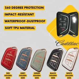 CADILLAC Compatible 5-Button Key Fob Cover for CT4, CT5 - Tpu Smart Remote Case