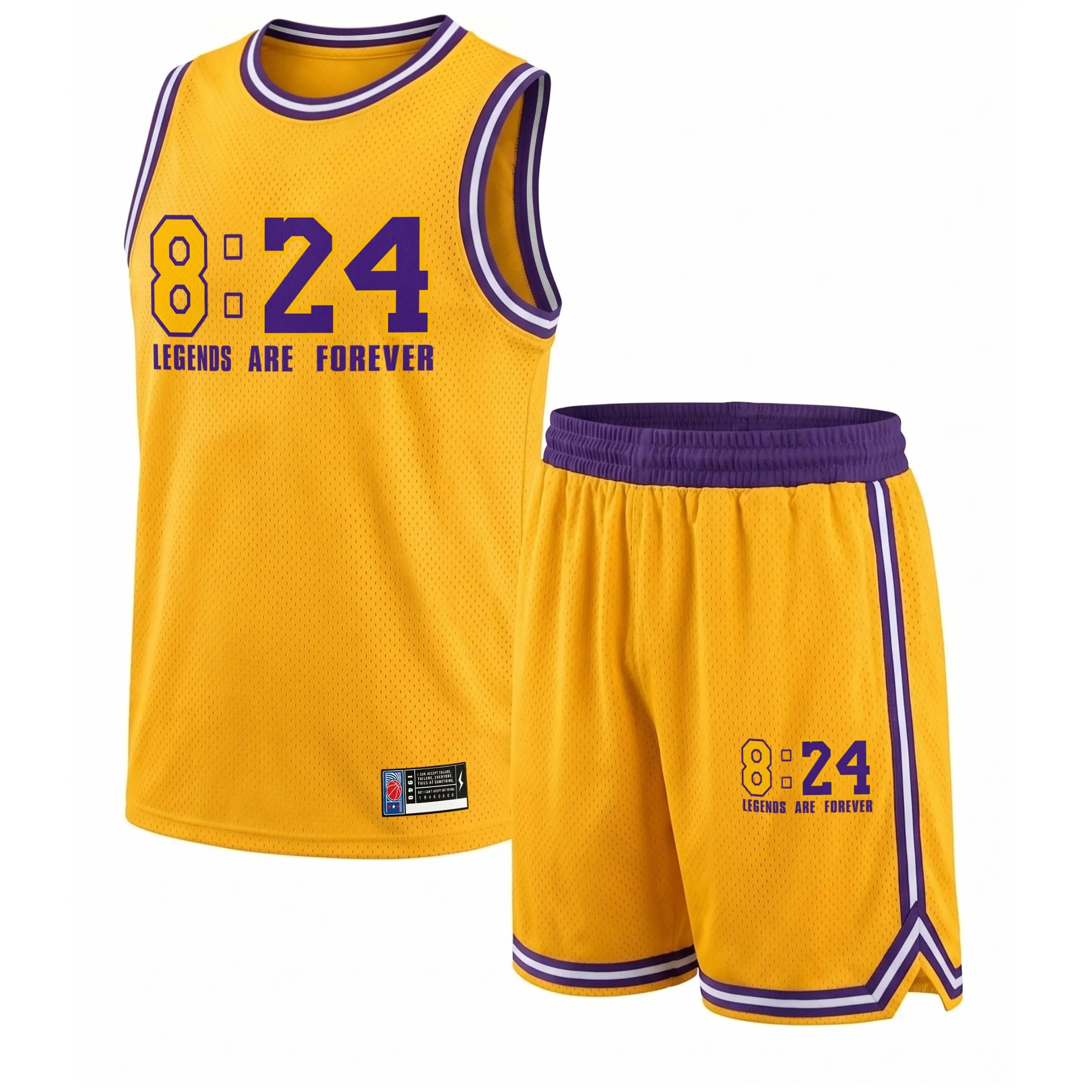 Men's 2-Piece Basketball Set, Color-Block Matching Jersey & Shorts Uniform, Loose Fit Quick-Drying Mesh for Training & Fitness