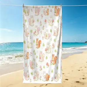 1Pcs Cute Animal Print Beach Towel, Quick Dry Absorbent Microfiber, Lightweight and Sand-resistant, Suitable for Beach and Pool, Suitable for All People, Perfect Gift Choice