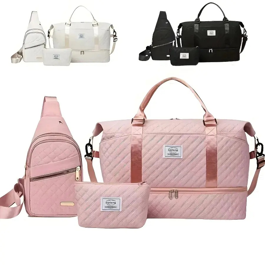 Women's Travel Bag Set, Foldable Travel Bag, Large Capacity Shoulder Bags & Handbags, Casual Fashion Design, Ideal for Daily Use, Business Trips, Sports