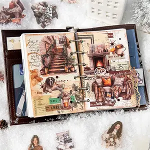 Warm Wooden House Snow Scene Series Pet Scenery Sticker Pack, Self Adhesive Stickers, 30 Sheets Per Package, Perfect for Decorative Displays