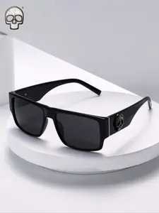 Vintage Style Men's Street Skull Glasses Frame, Skull Accents, Casual PC Frame, All-Season Decorative Eyewear, Unique Handmade Design