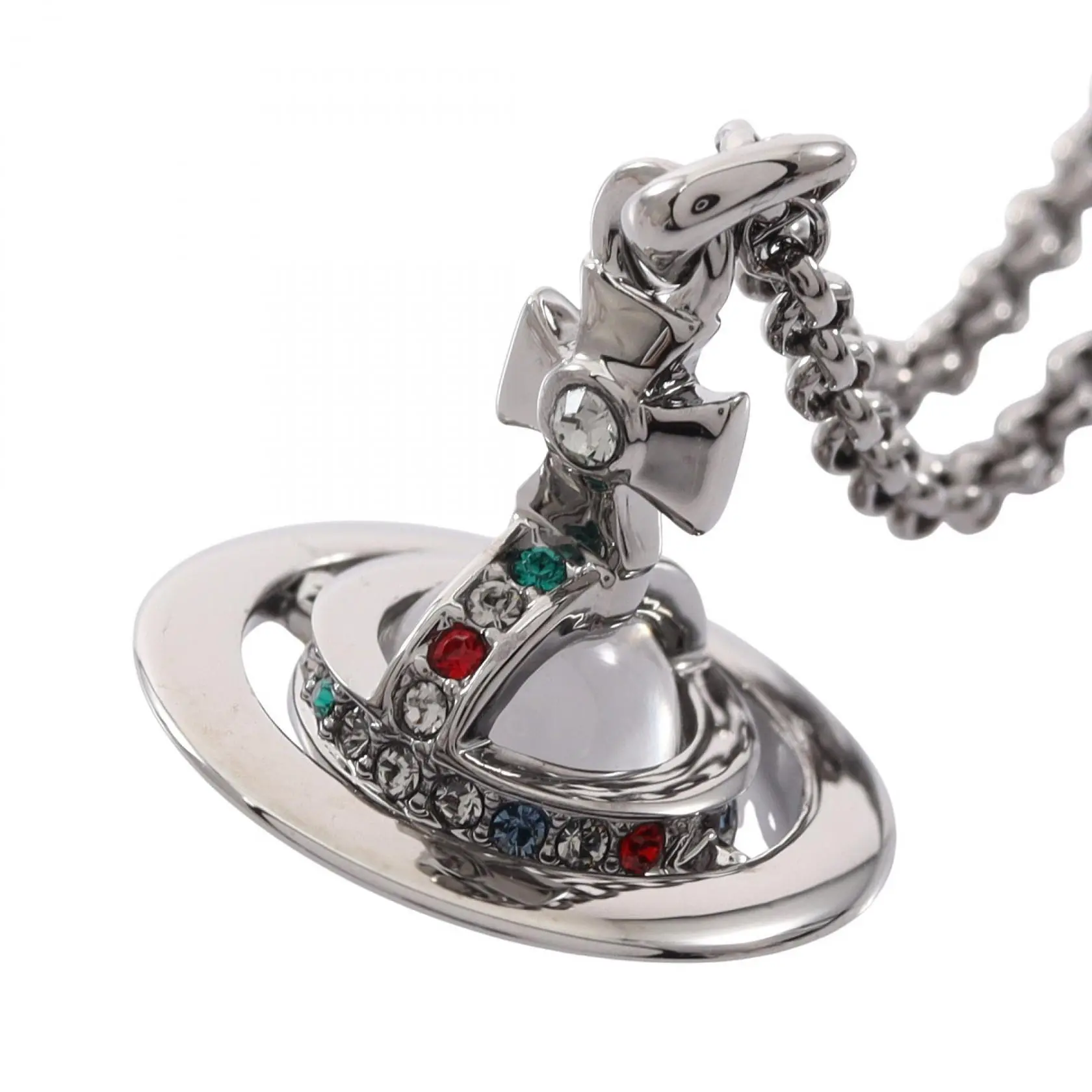 Pre-owned vivienne westwood Stainless Small Leather Goods NEW PETITE ORB PENDANT Necklace