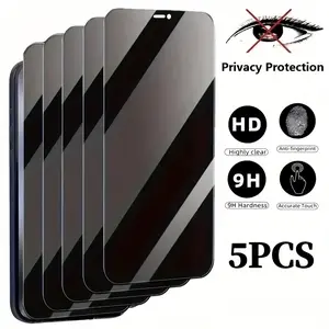 3-5 Pack Tempered Glass Anti Spy Privacy Screen Protector for iPhone 16E 16 15 14 13 17 Air Pro Max Plus Full Coverage 9H Hardness No Bubbles Case Friendly HD Anti-fingerprint