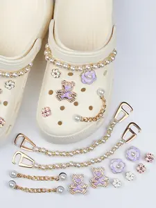 12 Piece Hole Shoe Accessories Set, Bling Shoe Charms, Bear High-End Flower Shoes Buckle Decorations, Stylish Footwear Enhancements for Everyday Wear