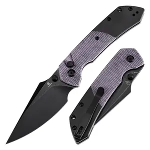 Tenable Fenrir Button Lock Knife User-Friendly | Micarta/G10 Handle | 3.45" 14C28N | Sparrow Knife Design | T1034F Series, Folding Tool Knives, Versatile Tools