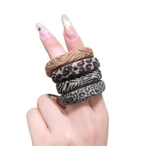 20 pcs Leopard Print Hair Ties Scrunchies for Women, Cute Animal Print Hair Bands, Thick Elastic Ponytail Holders No Damage Thick Elastic Scrunchies for Women Girls Men Hair Accessories Durable Neutral Colors