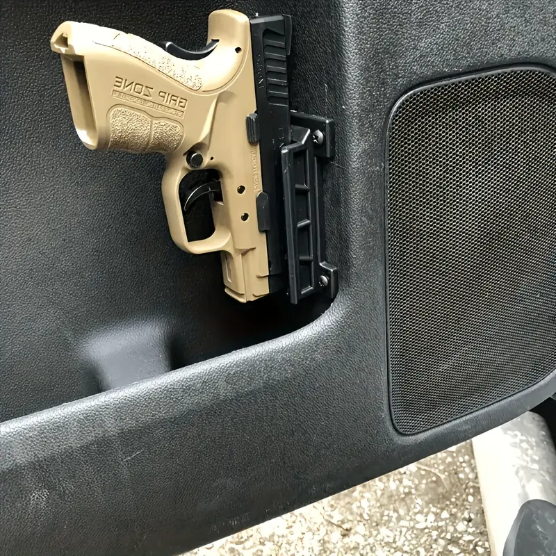 1-Piece Quick-Draw Magnetic Gun Mount – Concealed Holder for Pistols, Rifles, and Firearms – Black, Ambidextrous Design – Secure Magnetic Storage for Cars, Trucks, Walls, Desks, and Indoor Use – Wall-Mounted Gun Safe |   Durable Polymer Construction, Gun