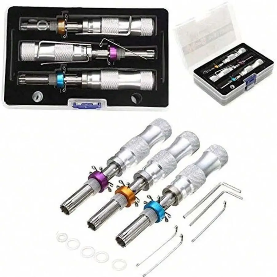 Set Of 3 Stainless Steel Tubular Tool Set - Anti-Slip Manual Screwdriver, Hexagonal Wrench, Pick Gasket, Seal Hook For Hand Repairs, Auto, And Home