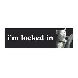 i'm locked in | Cat Meme Car Magnet | Driving Kitty Funny Cute Car Accessories | Waterproof Vinyl Window Car Decor