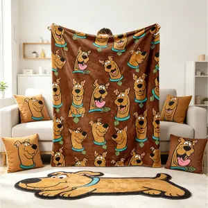 Classic Scooby Doo Pattern Flannel Throw Blanket, Cartoon Fleece Blanket for Adults Kids, Super Soft Warm Cozy Bed Sofa Recliner Travel Blanket, Family Holiday Birthday Christmas Gift