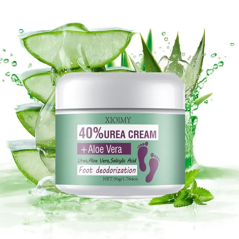 Urea Foot Deodorant Cream, Foot Care Cream, Moisturizing, Soothing and Refreshing, Hydrating Lotion, Contains Aloe Vera, Salicylic Acid, Peppermint, Tea Tree, Exfoliating for Dry Cracked Feet with Odor, Long-lasting Anti-odor Sweat Smell