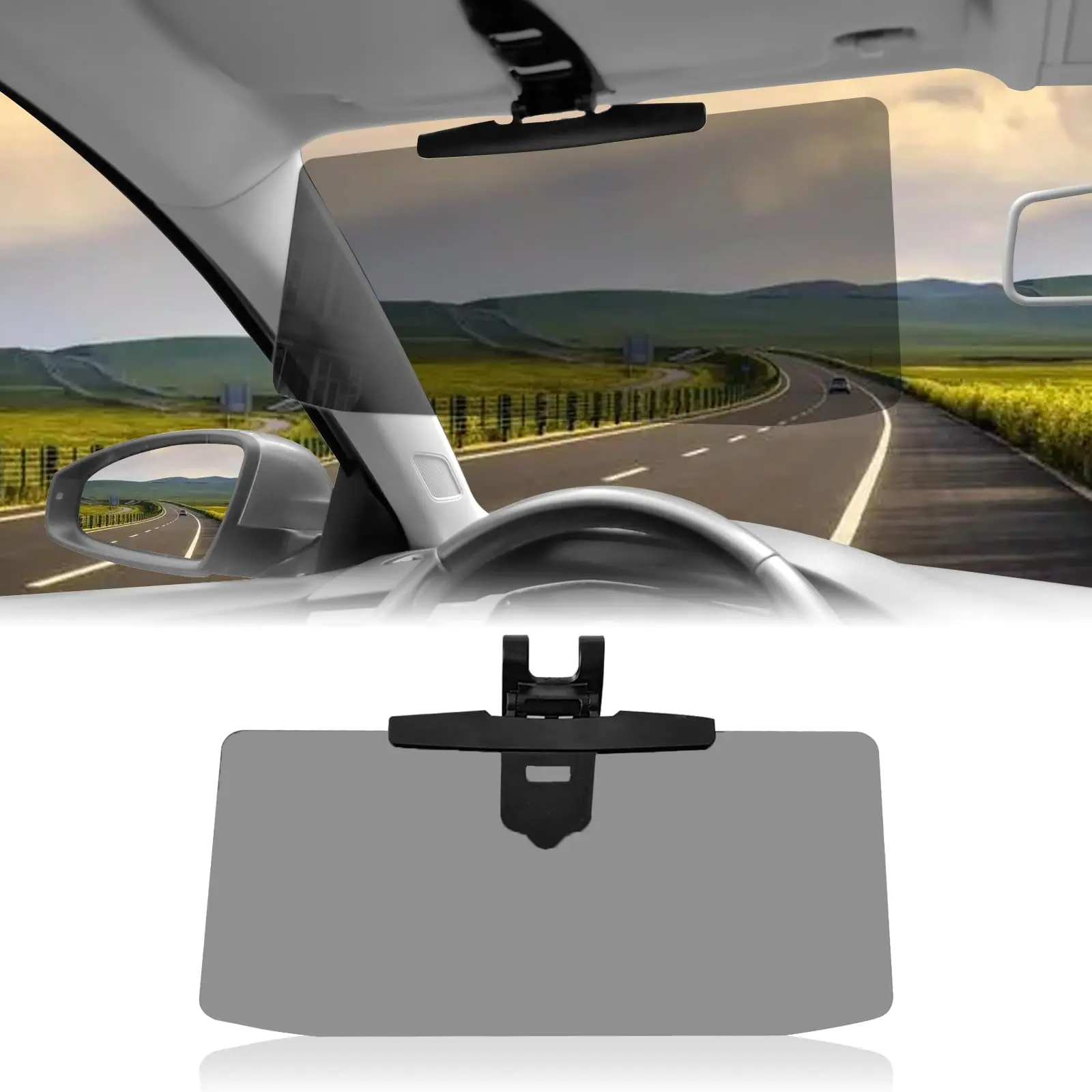 1pc Sun Visor For Car,Adjustable Polarized Car Sun Visor Extender Universal Anti-Glare Car Visor And Goggles, Protects From Stray Light And UV Rays, Drive Safely Anytime，Car Accessories