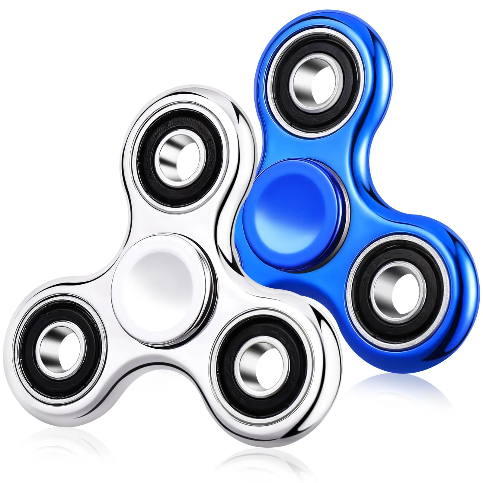 Dealsforyoudays Fidget Spinner 2 Pack, Stress Anxiety Relief Sensory Fidget Toys for Kids Adults, Cool Electroplated Fidget Spinners for ADHD Autism B