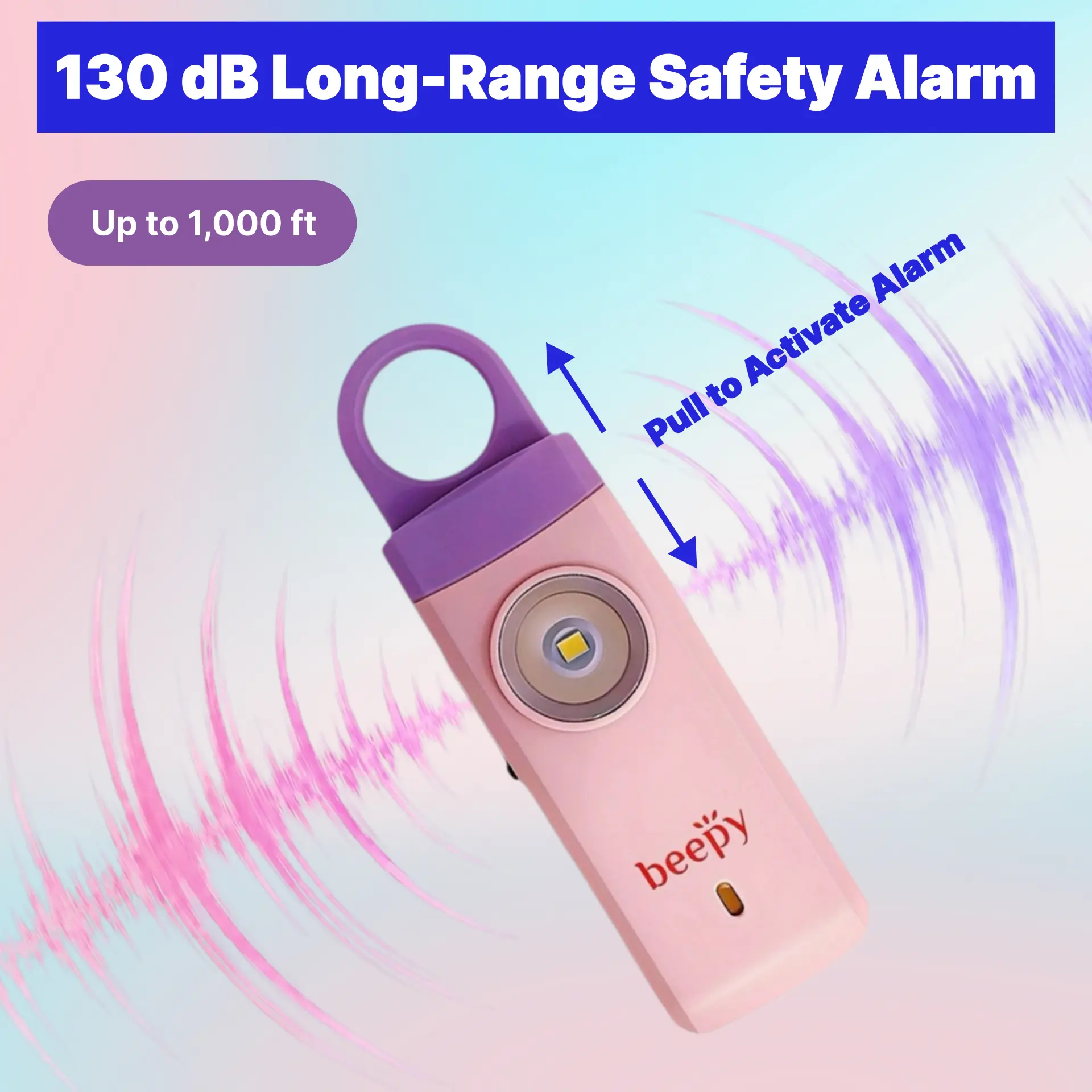 Personal Safety Alarm with LED Flashlight – Include Strap and Keychain Personal Safety Alarm with LED Flashlight – Include Strap and Keychain