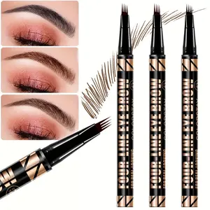 OSYA Waterproof Eyebrow Cosmetic Pen, 4-Split Head Microblading Pencil for Natural-Looking Brows, Long-Lasting, Suitable for All Skin Types - Available in 3 Shades