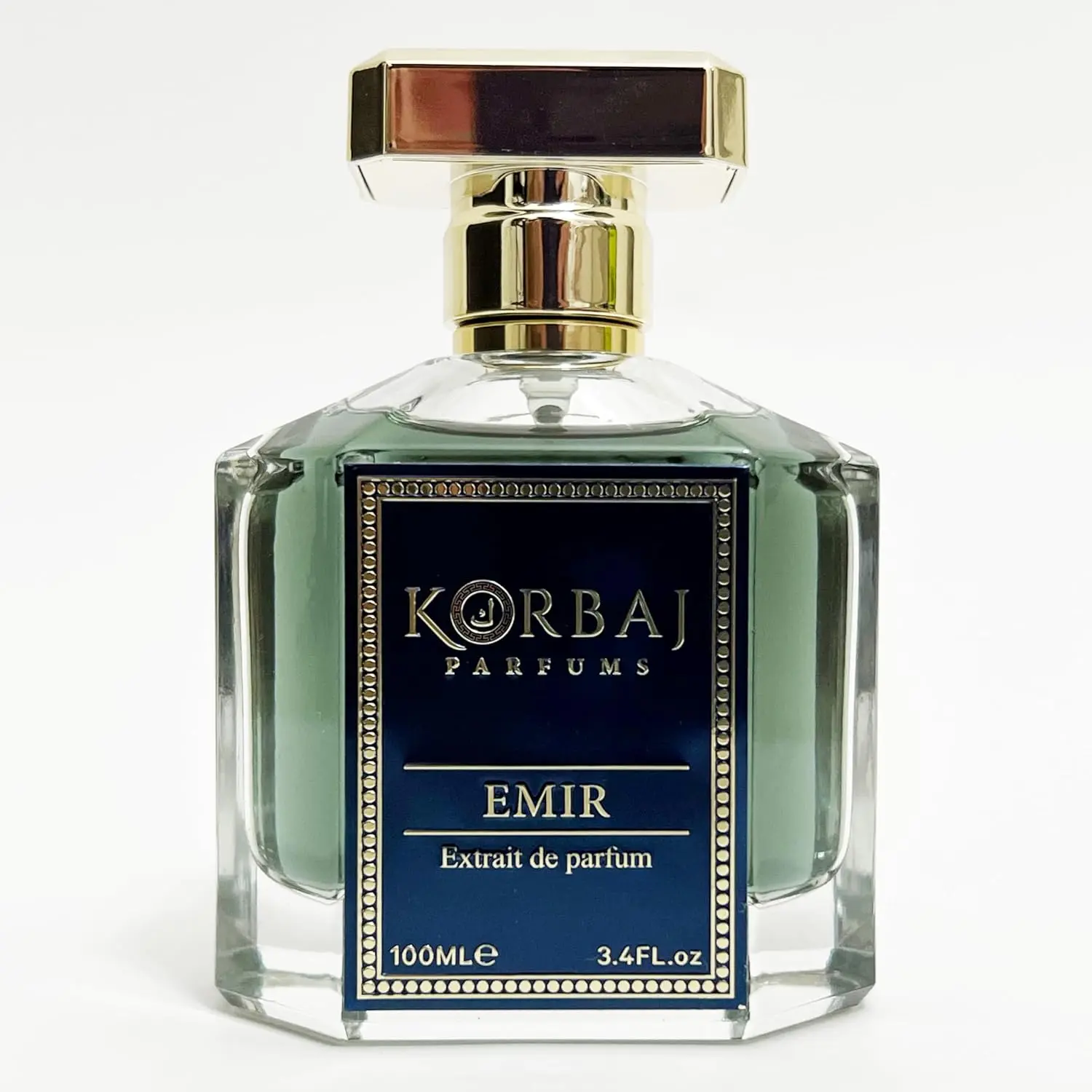 KORBAJ PARFUMS Emir Extrait de Parfum, Oriental Unisex Fragrance with Fresh Sicilian Orange, Amber & White Musk Notes, Long-Lasting Signature Scent, 100ml, Vanilla, Liquid, Luxurious, Silicone Free, Phthalate Free, Formaldehyde Free