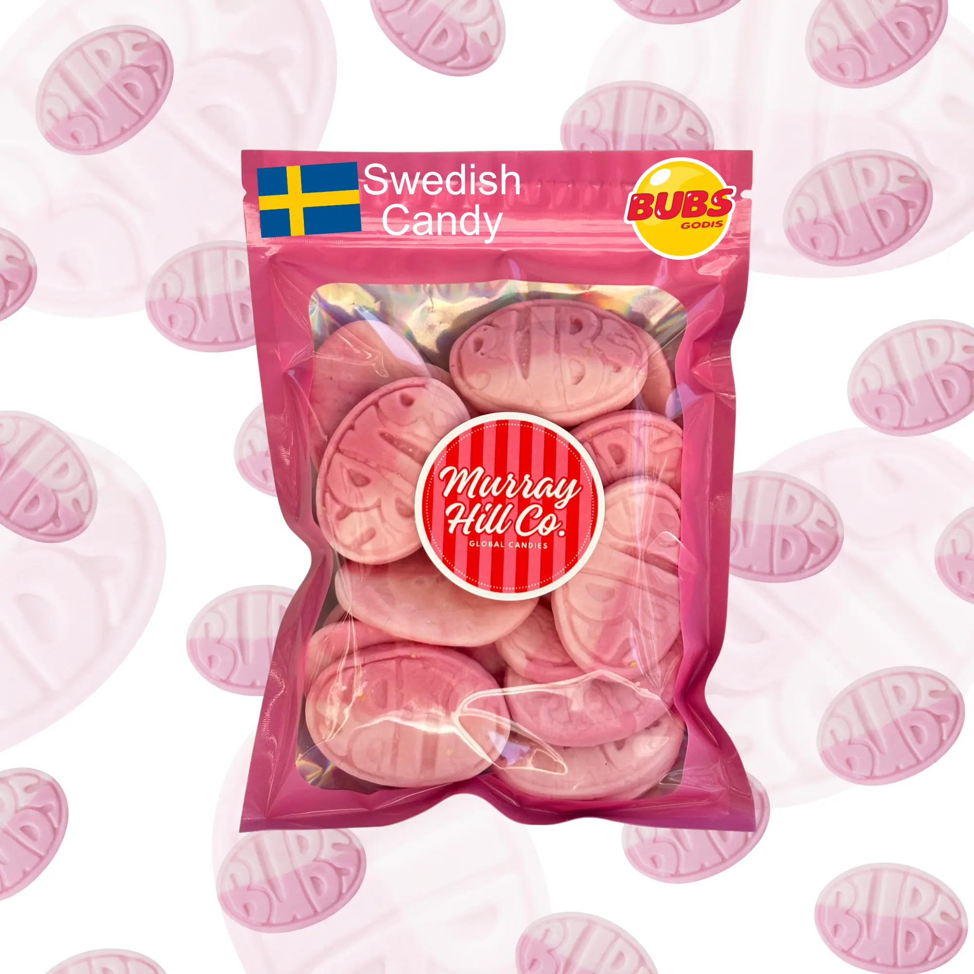 Bubs Wild Strawberry Pomegranate Foam Ovals – Soft & Chewy Swedish Candy  | Vegan, No Gelatin | 1/4LB & 1/2LB Bags | Viral TikTok Candy Sweet Bonbon Sour Flavors Sugar Corn Snack