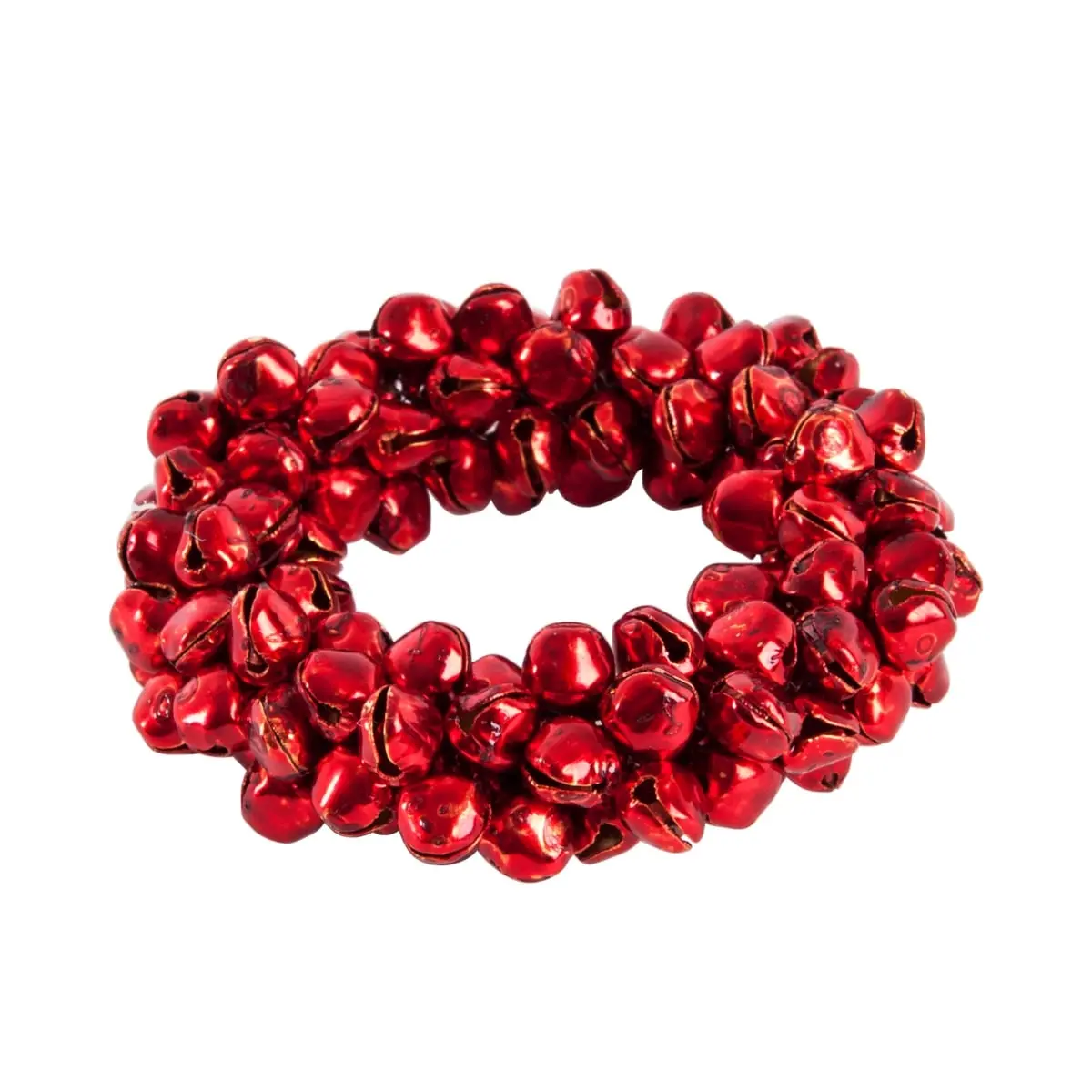 SARO Petite Jingle Bell Napkin Ring, Red - 4-Piece Festive Tabletop Accessory for Beautiful Place Settings, Adds Glam and Elegance