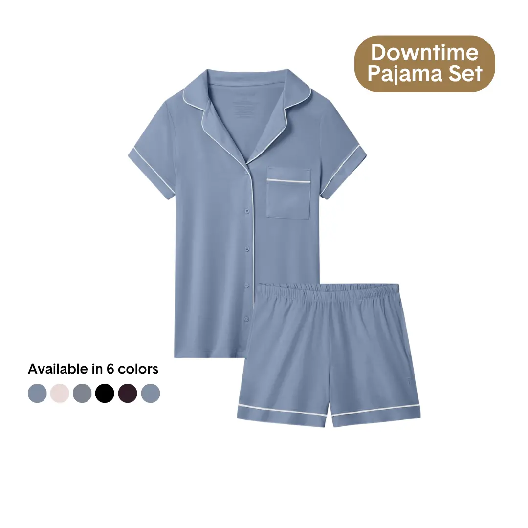 Tommy John Women’s Downtime Pajama Top & Short Set, Luxury Soft Lightweight Fabric, Breathable Lounge Sleepwear Matching Fit
