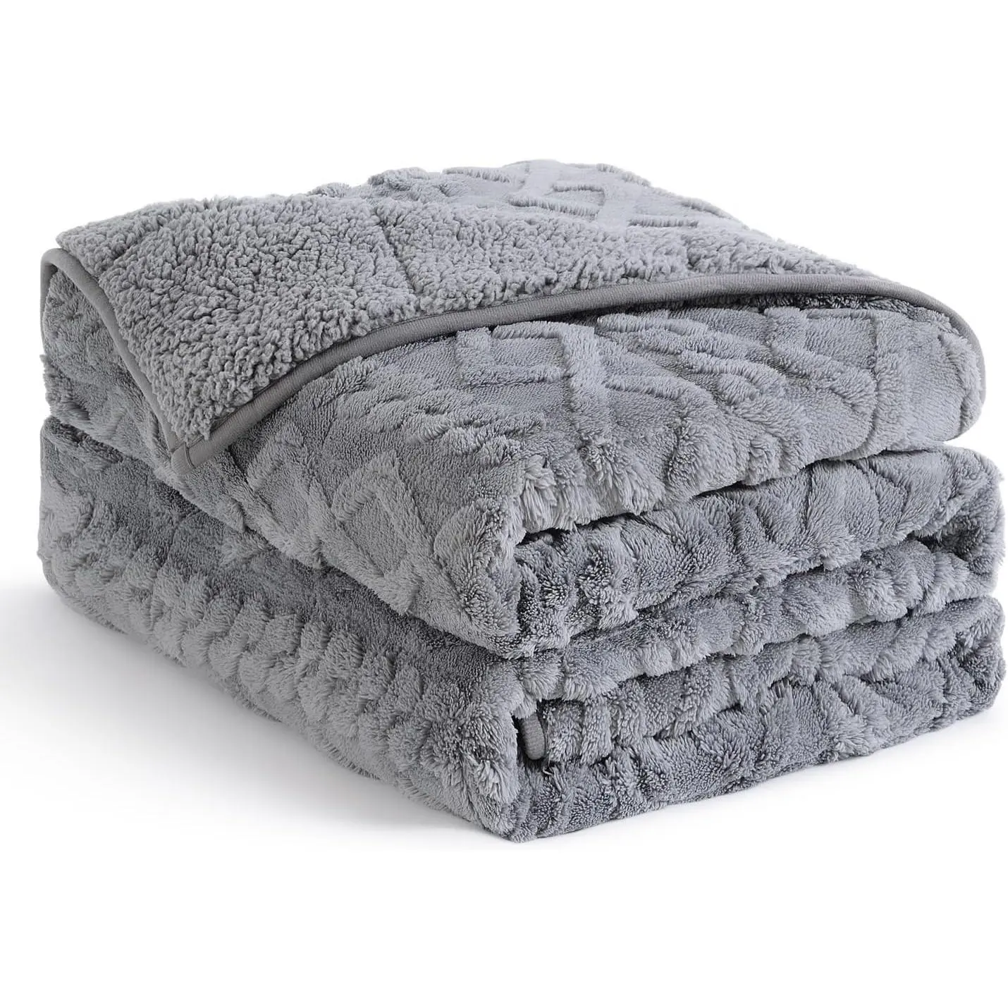 Weighted Blanket for Adults 20 lbs, Soft Cozy Warm Weighted Throw Blanket with Dual Sided Sherpa, Fuzzy Fluffy Adlut Heavy Blanket for Sleeping and Relaxing, Grey, 60 x 80 inches