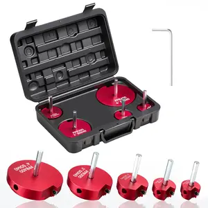 【fathersdaygift】VEVOR PVC Pipe Reamer Kit5-PiecePVC Fitting Socket SaverIncludes 1-1/4"1-1/2"2"3"4"Compatible with Standard 1/2" DrillsPlumbing Tool Kit for SCH40 ABS CPVC Vent Drain Water Pipes