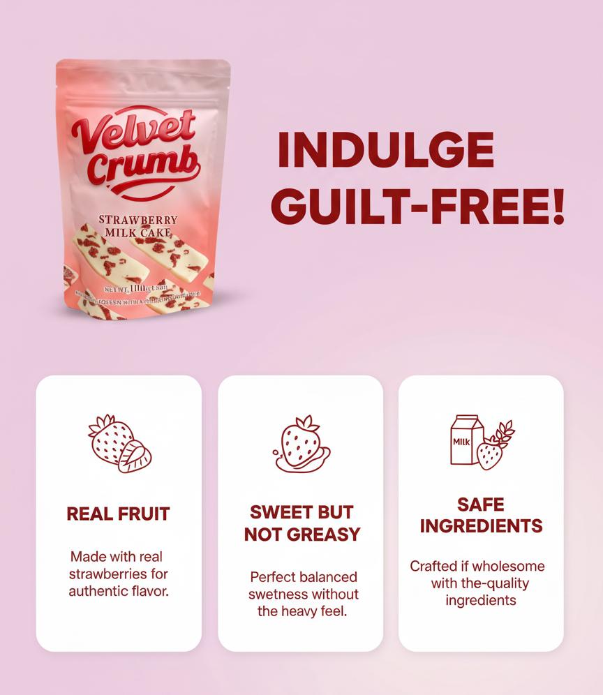 Strawberry Milk Cake, Ideal Halloween & Christmas Party Treat, Soft Sweet Snack for Breakfast & Office