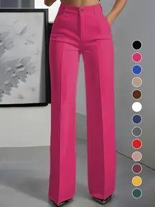 Women's New High Waist Drape Straight Leg Simple Suit Pants, Elegant Business Casual Wear, Comfortable and Stylish Aesthetic Design