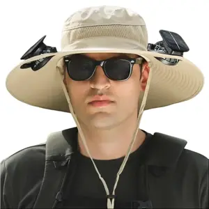 New Solar Fan Outdoor Fishing Hat-Solar Sun Protection Sun Hat with Fan Solar Fan Hat Dual Power Supply Fan Outdoor Fan Fisherman Cap