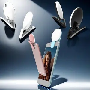 Rechargeable Mini LED Fill Light, Portable Selfie Fill Light, Clip-on Design Phone LED External Fill Light, Selfie Accessories for Women & Girls, Selfie LED Lights