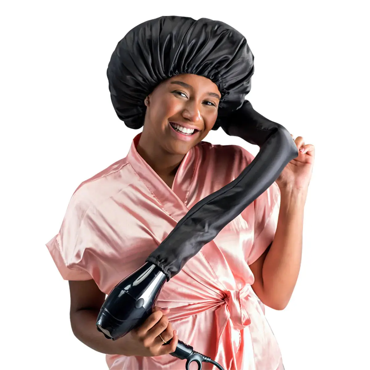 Dompel Satin hair cap with dryer attach, best Diffuser Hair Cap Model 393 (2 PCS)