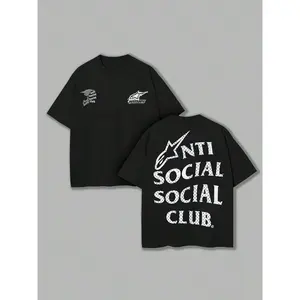 100% Cotton Double-Sided Printed T-Shirts, Social Club Prints, Essential For Easy Wearing In Summer, Micro-Elastic, Breathable, Outdoor Holiday Sports, Gifts For Racing And Beer Lovers.