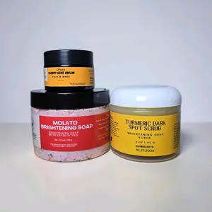 ZPure Skin & Beauty Body Care Kit - 1 Oz Dark Spot & Freckle Cream, 4 Oz Turmeric Cleansing Scrub, 10 Oz Molato Soap - Hydrating Moisturizer, Skin Repair for Acne Prone Complexions, Lightweight Daily Solution