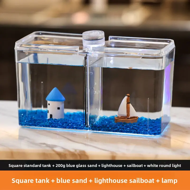 Standard tank + glass sand lighthouse sailboat + l