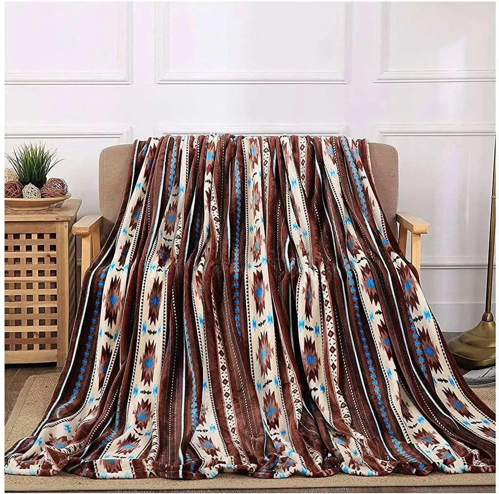 Western Linens - Southwestern Style Throw Blanket - 3 Different Colors