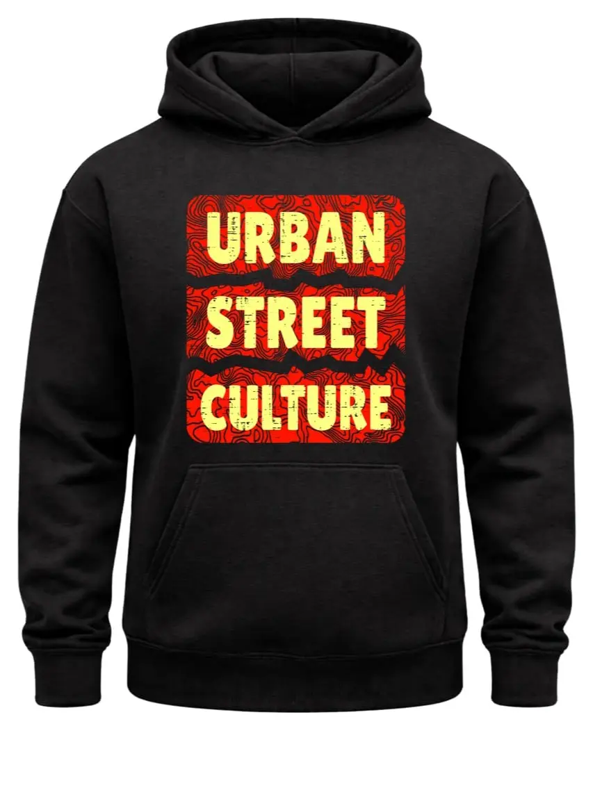 Urban Street Culture Hoodie Bold Graphic Streetwear Pullover Unisex Casual Hip Hop Fashion Trendy Outfit Style