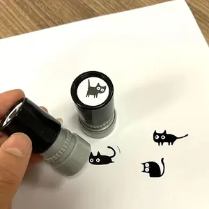 Cute Cat Pattern Stamp, 1 Count Lovely Animal Ink Pad Seal for Classroom Encouragement, Student Behavior Rewards & Art Projects