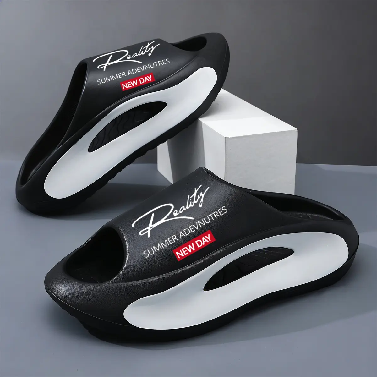 Unisex Minimalist Slip-On EVA Clogs Mules - Synthetic Cushioned Little Kid & Adult Home Shoes, Water Resistant Non-Slip Thick Sole Ankle-Free Graphic Footwear for Pool-Beach, TikTok Shop Back to School