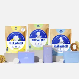 Blueland Tablet Trio, Toilet Bowl Cleaner, Dishwasher & Laundry Detergent Tablets with 3 Reusable Steel Storage Tins Blueland Tablet Trio, Toilet Bowl Cleaner, Dishwasher & Laundry Detergent Tablets with 3 Reusable Steel Storage Tins