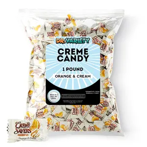 Dr. Variety Creme Savers Orange Bulk (1 Pound) - Orange and Creme Saver Hard Candy - Orange Candy Bulk