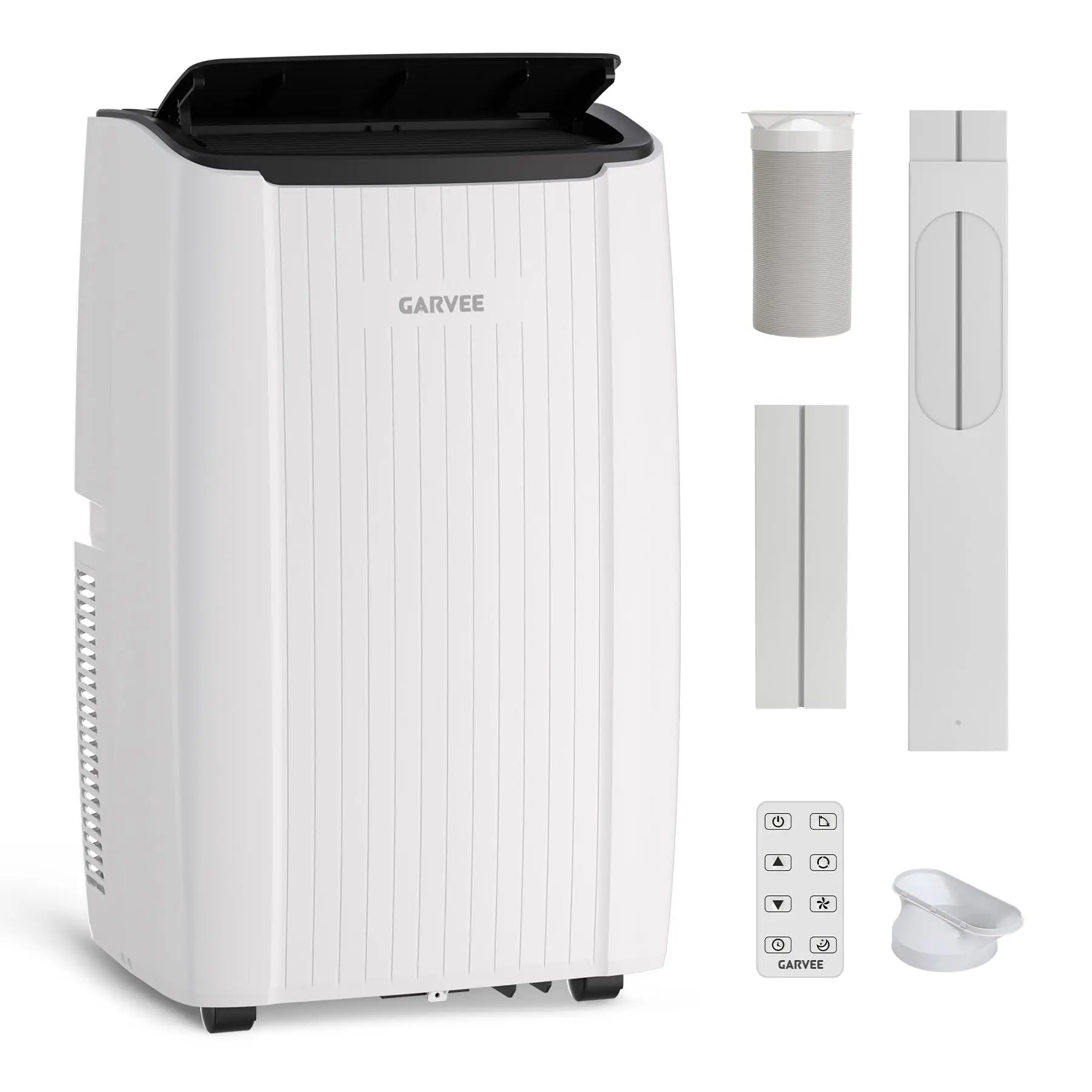 Garvee 12000 BTU Portable Air Conditioner with Casters - 6-in-1 Mobile Unit with Built-in Dehumidifier, Fan, Smart Auto Function, Quiet Cooling for Large Living Rooms, Offices, 550 Sq Ft Coverage, Remote Control
