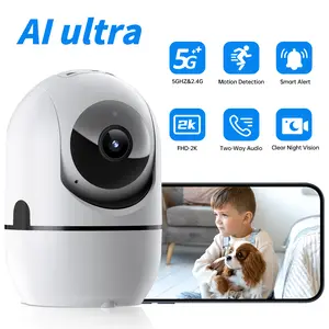 【AI Security Camera】Smart AI Camera,WiFi Pan-Tilt Security Camera with Human Detection, Wired,2-Way Audio, IR Night Vision, IP64, Cloud/TF Storage