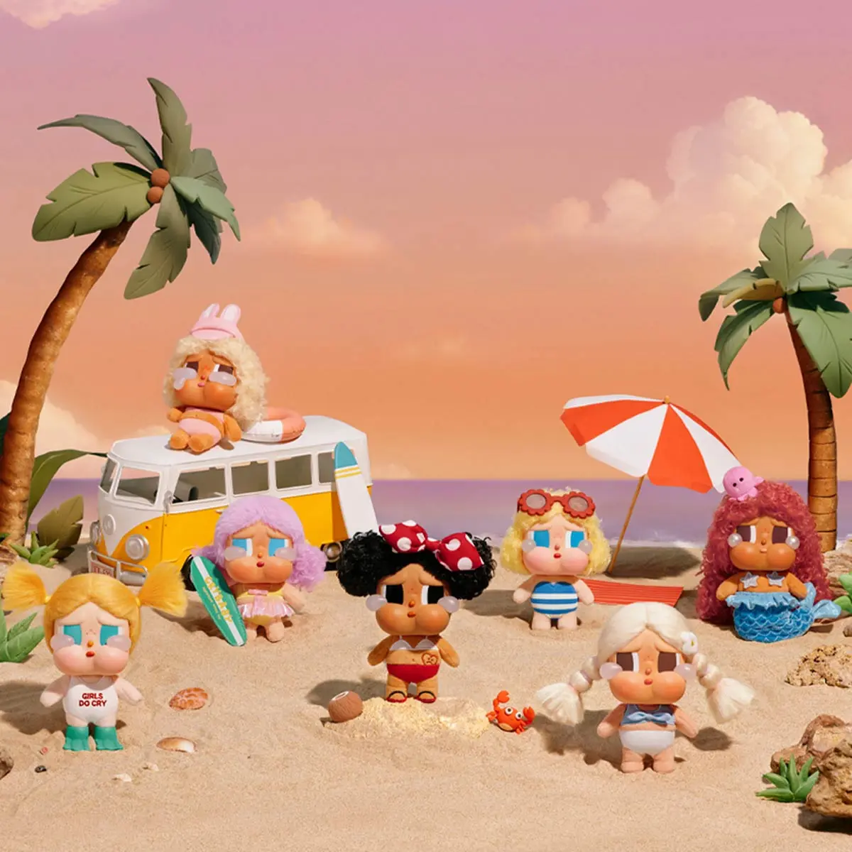 CRYBABY Vacation Mode On Series-Vinyl Plush Pendant Blind Box
