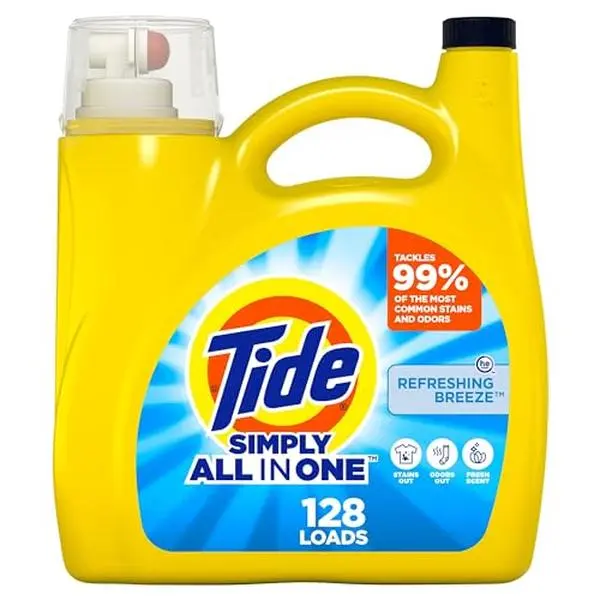 Simply All-In-One Liquid Laundry Detergent Refreshing Breeze Scent 128 Loads 168 fl oz